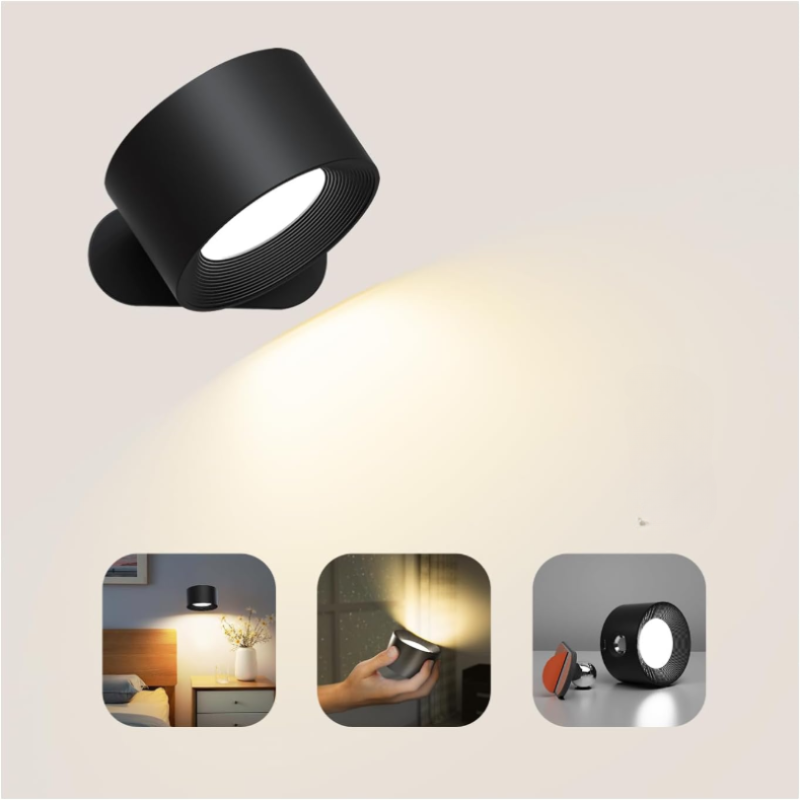 1+1 GRATIS | FlexiGlow | Rotierbare kabellose LED-Wandleuchte – Flexible, tragbare Beleuchtungslösung