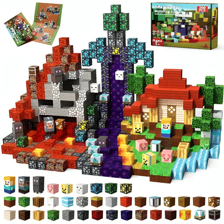 50% Rabatt | PixelBrix™ | Entfesseln Sie Kreativität und Fantasie mit 200 magnetischen Bausteinen