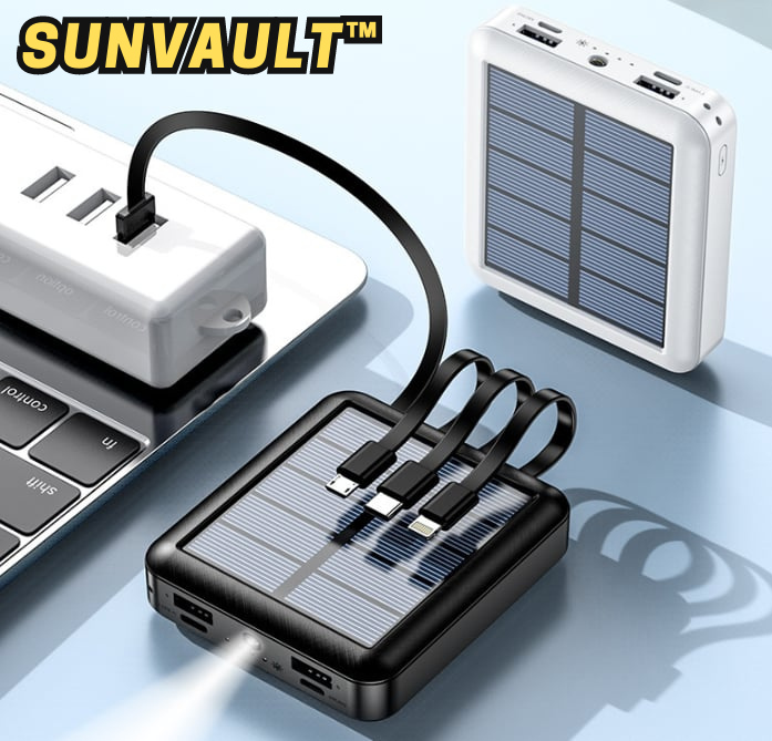 50 % Rabatt | SunVault™ | Leistungsstarkes Solarstrom-Ladegerät für unterwegs