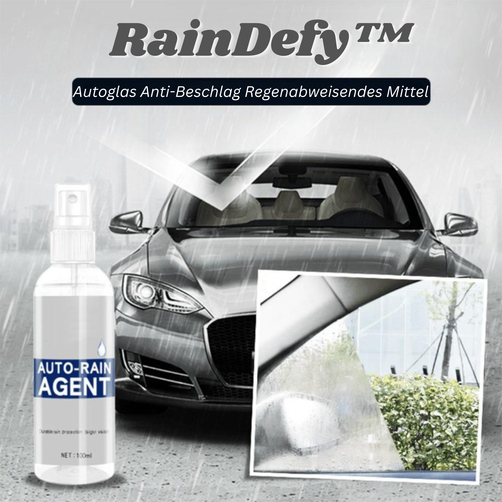 1+1 GRATIS | RainDefy™ | Anti-Beschlag, regenabweisendes Mittel für klare, sichere Sicht