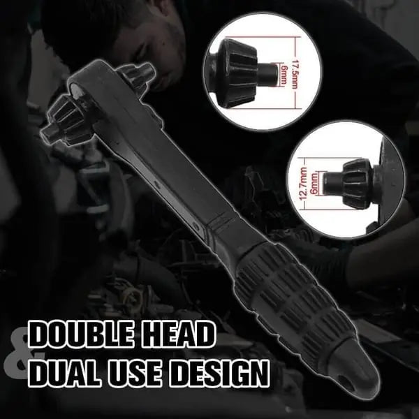 DrillRatchet™ | 2-in-1 Bohrfutter-Ratsche – Ratschen-Schraubenschlüssel aus Stahl mit rutschfestem Griff