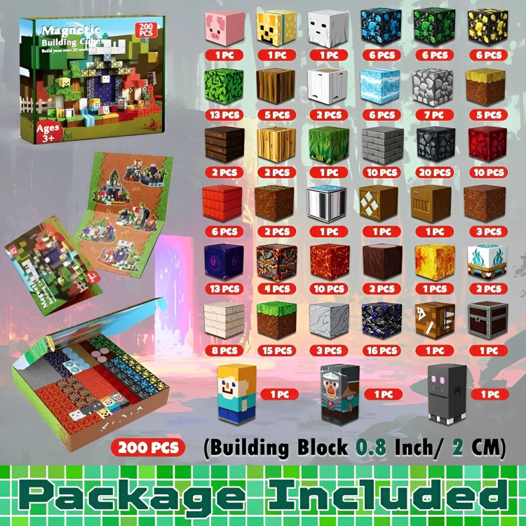 50% Rabatt | PixelBrix™ | Entfesseln Sie Kreativität und Fantasie mit 200 magnetischen Bausteinen