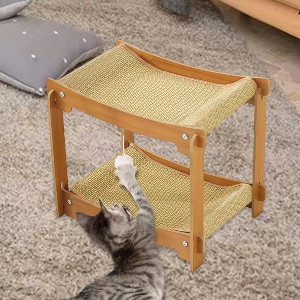 50% RABATT | PawVilla™ | 2-stöckiger Katzenkratzbaum – Luxuriöser Ruheplatz & Kratzmöbel im stilvollen Design