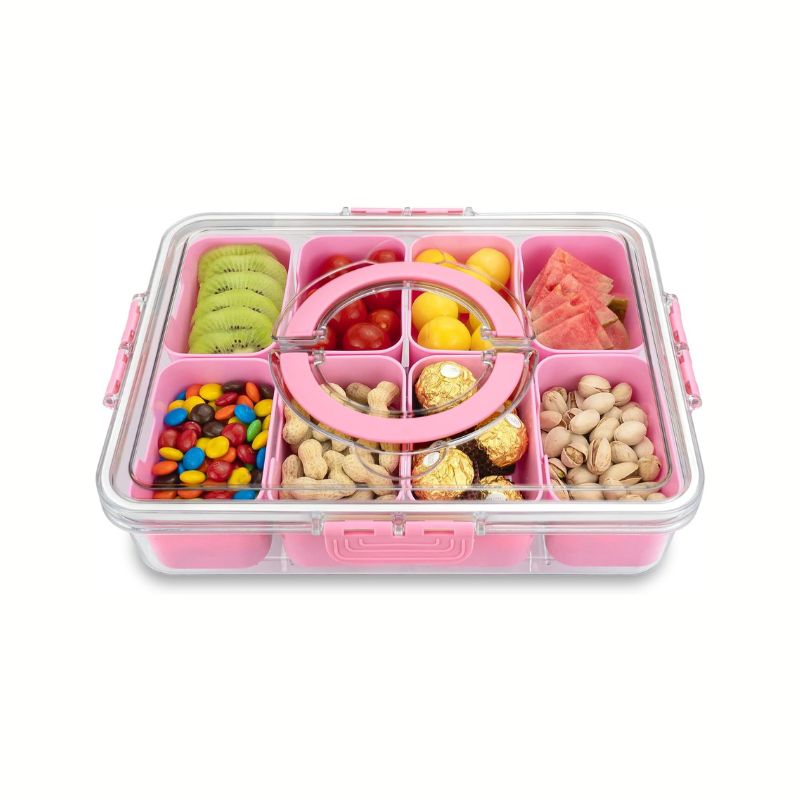 50% RABATT | SnackOrbit™ | Snackbox mit 8 Fächern & aromadichtem Deckel | ideal für unterwegs