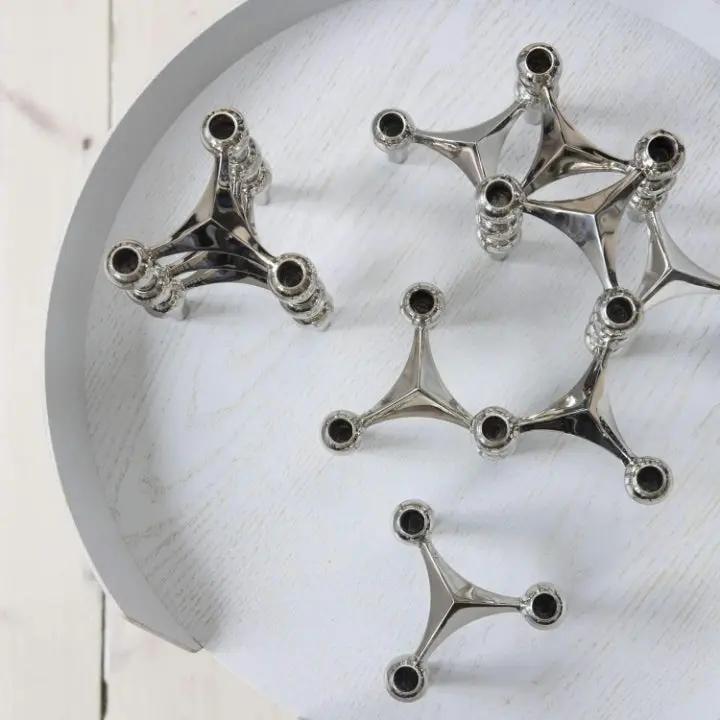 ModuLume™ | 3-teiliges Kerzenhalter-Set aus Chrom – Modern, Modular, Elegant