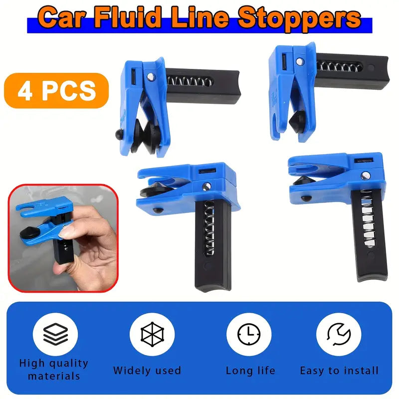 2+2 GRATIS | BrakeLock™ | Bremsleitungsklemmen – Robustes Set für Auto-, Motorrad- & Transporter-Bremsen