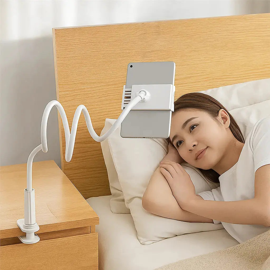 FlexMount™ | 360° Smartphone- & Tablet-Halter | Freihändig Filme schauen im Bett