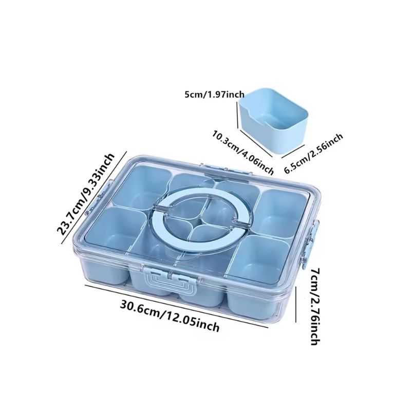 50% RABATT | SnackOrbit™ | Snackbox mit 8 Fächern & aromadichtem Deckel | ideal für unterwegs