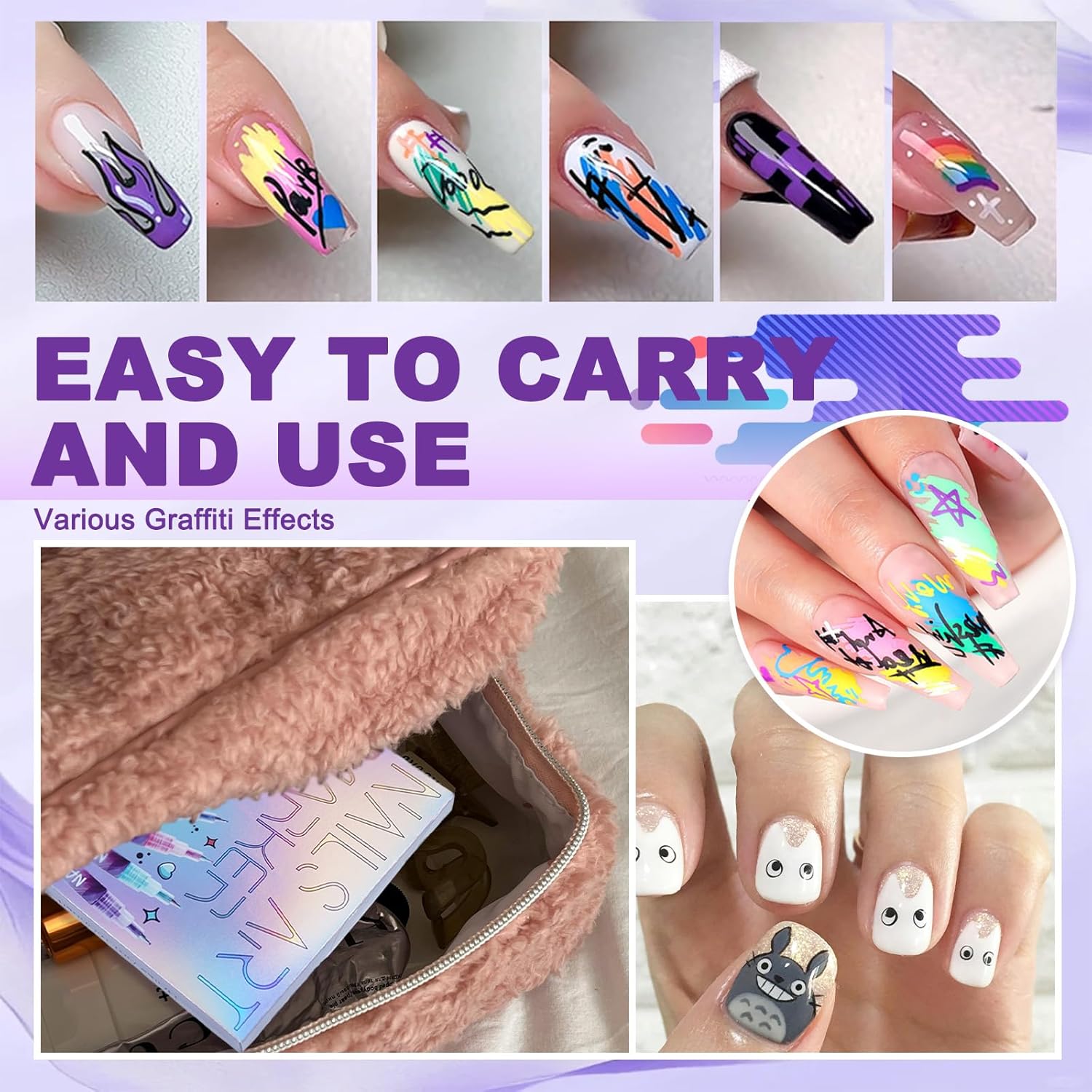 NailArt™ | 12 Farben Nagelkunst-Stifte — Acryl-Nageldesign-Set mit feiner Spitze