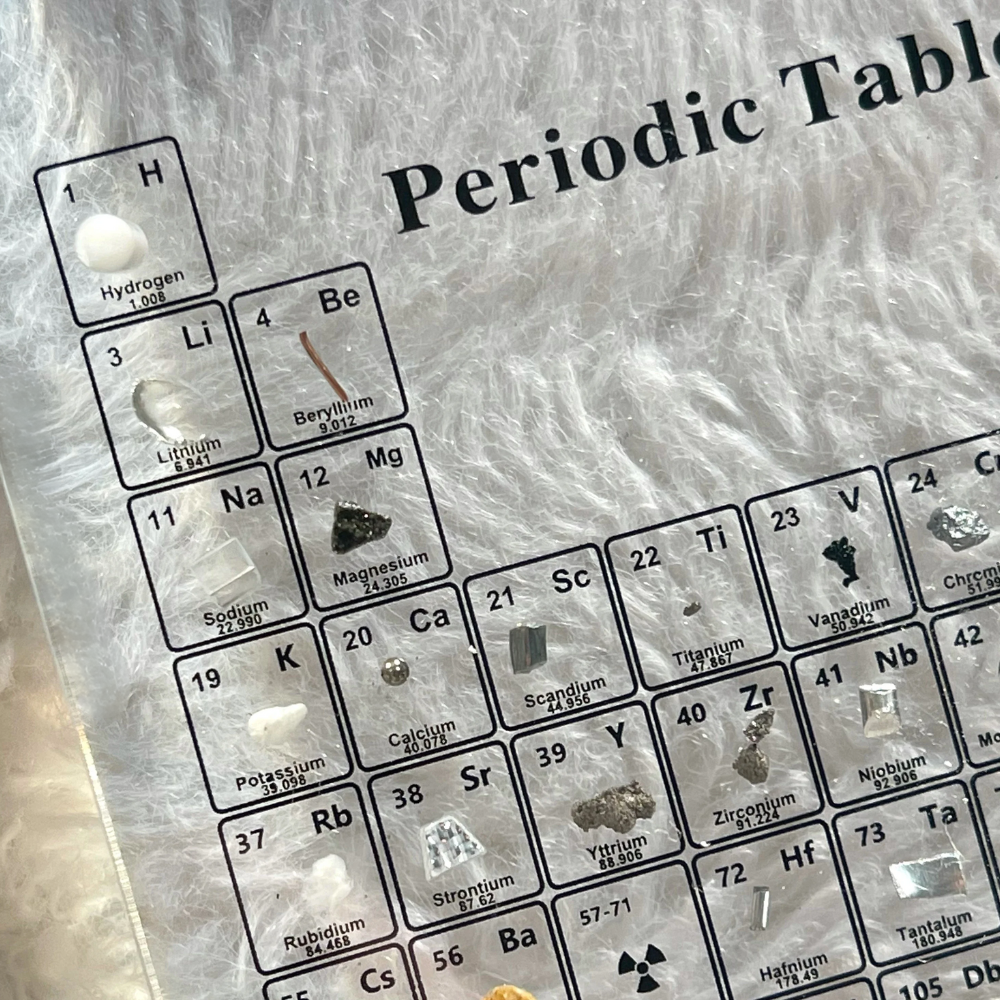 PeriodicElements™ | Beleuchtetes Periodensystem mit echten Elementen