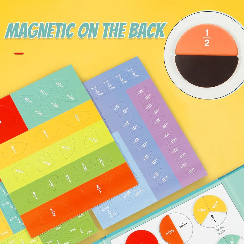 MatheMagnet™  | Magnetisches Buch-Bruchteil-Puzzle für Kinder- Spielend Bruchrechnen lernen