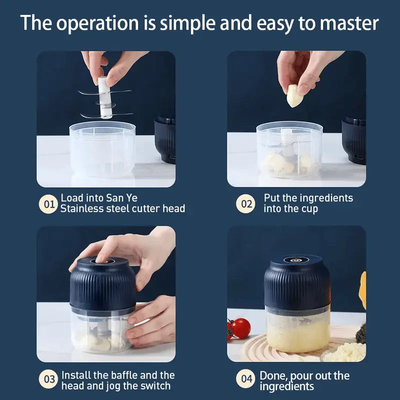 ChopEase™ | Mini Knoblauch-Zerkleinerer — Hackt Fleisch, Nüsse & Gewürze mühelos