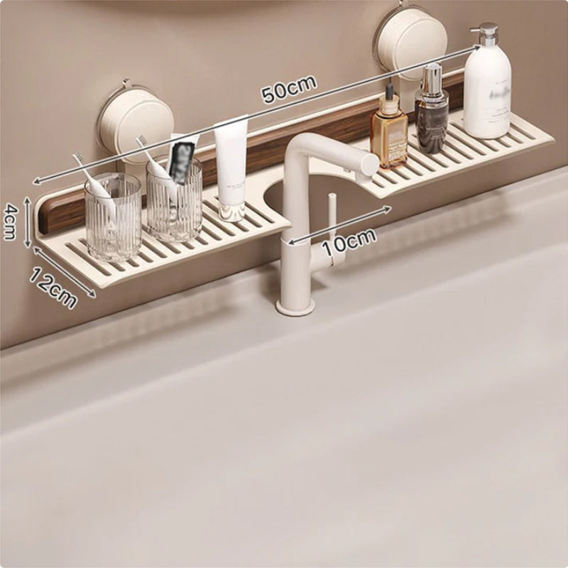 WalnutEase™ | Badezimmerablage mit Saugnapf aus Nussbaumholz