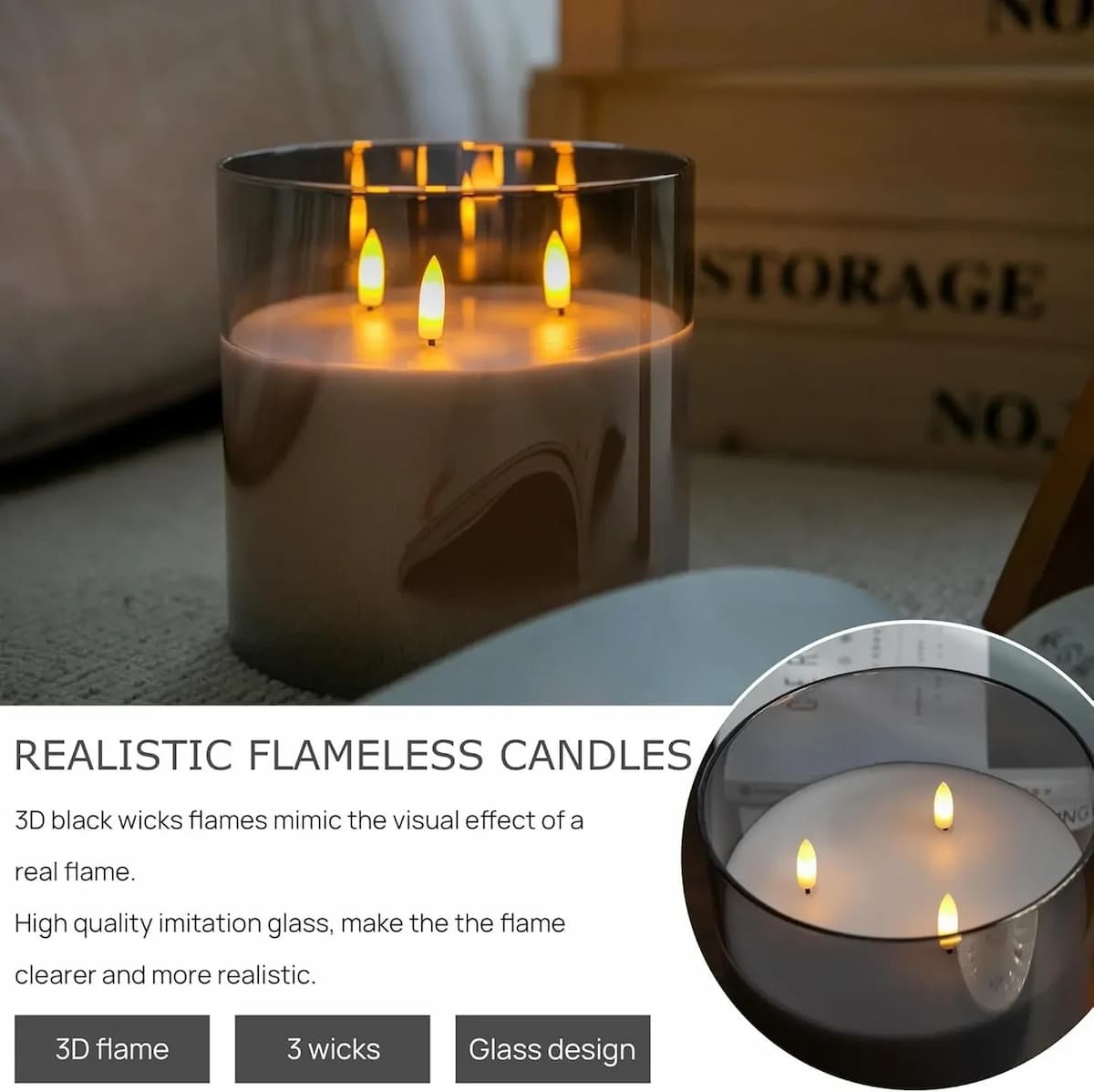 LedCandle™ |  Große LED-Glaskerzen — gemütliche Atmosphäre per Fernbedienung