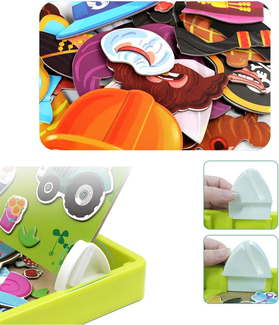 MagFace™ | Magnetisches Puzzle Gesichter-Anziehspiel Reisespiel Doppelseitiges Vorschulerziehungs-Lernspielzeug für Kinder
