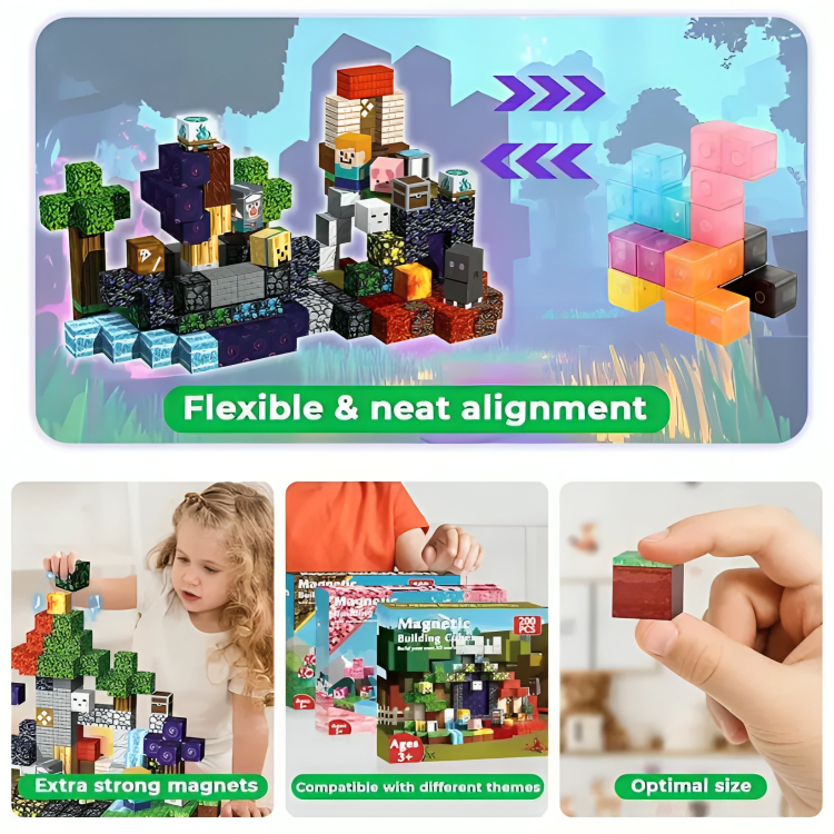50% Rabatt | PixelBrix™ | Entfesseln Sie Kreativität und Fantasie mit 200 magnetischen Bausteinen