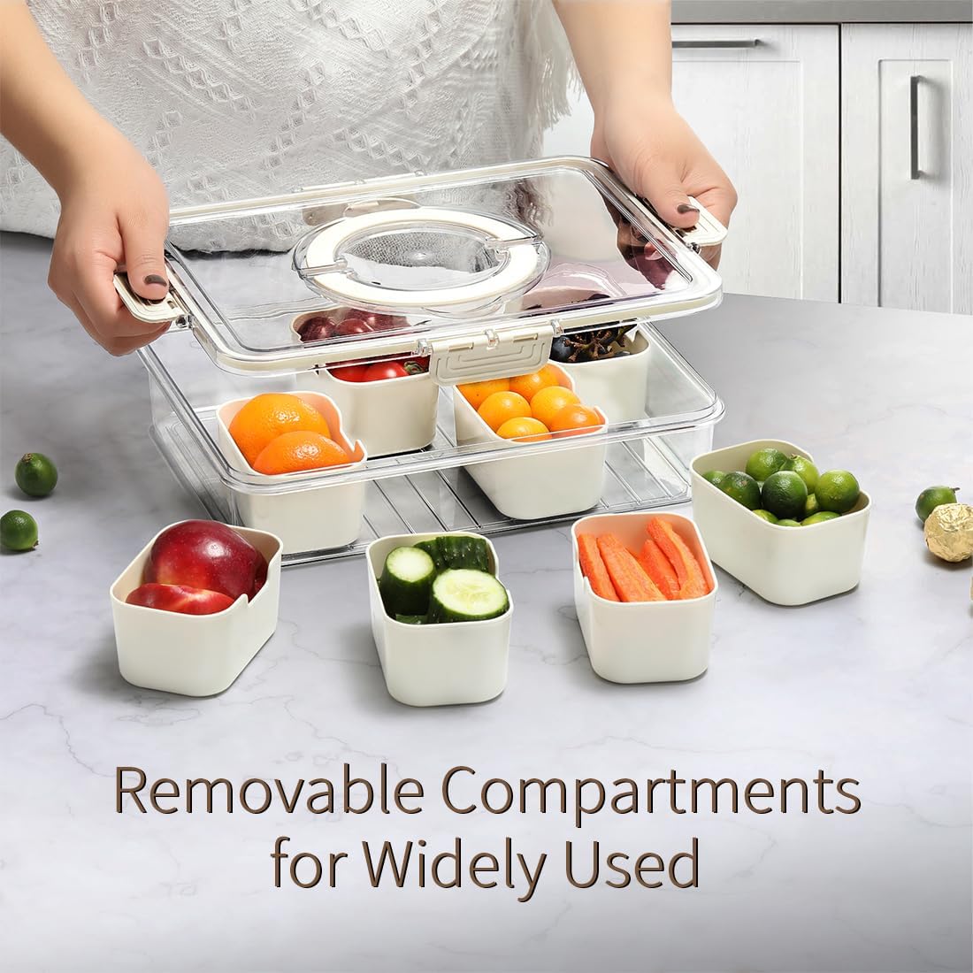 50% RABATT | SnackOrbit™ | Snackbox mit 8 Fächern & aromadichtem Deckel | ideal für unterwegs