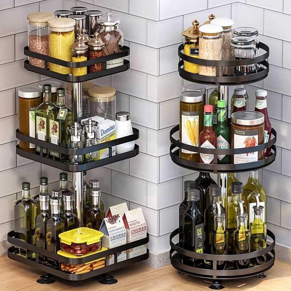 50% RABATT | SpiceTwirl™ | Das drehbare Küchenregal aus Kohlenstoffstahl | 360° Organizer für Gewürze, Kosmetik & Vorräte