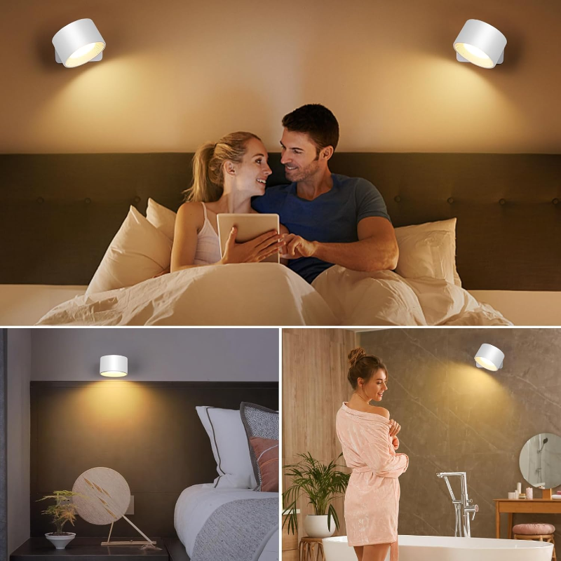 1+1 GRATIS | FlexiGlow | Rotierbare kabellose LED-Wandleuchte – Flexible, tragbare Beleuchtungslösung