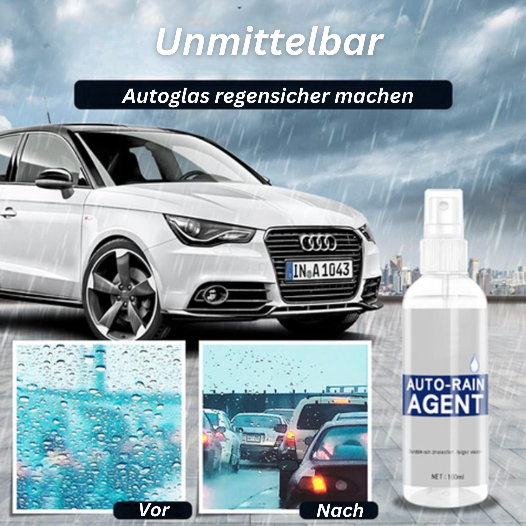 1+1 GRATIS | RainDefy™ | Anti-Beschlag, regenabweisendes Mittel für klare, sichere Sicht