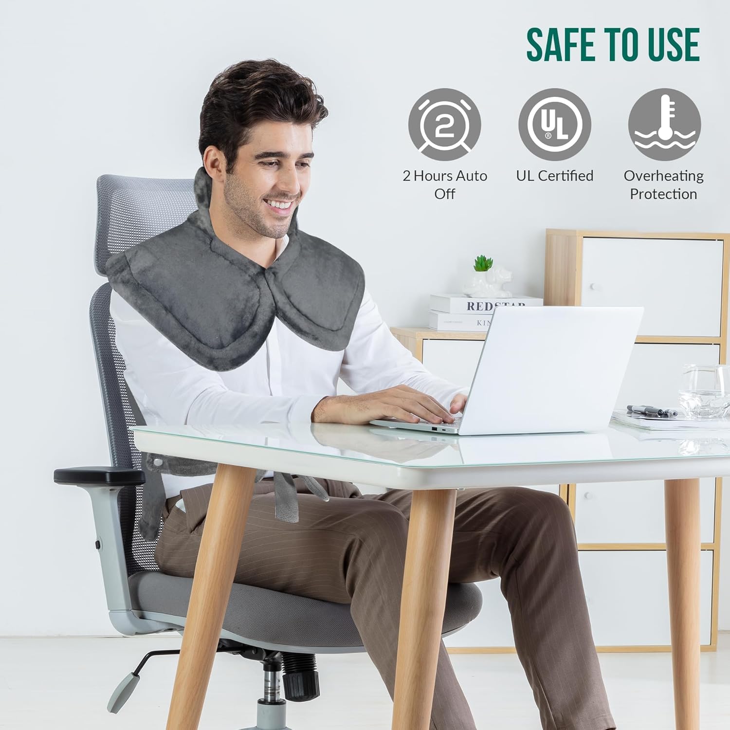 Thermowrap™ | Schal  Wärme, Entspannung für Nacken und Schultern, Auto-Stopp