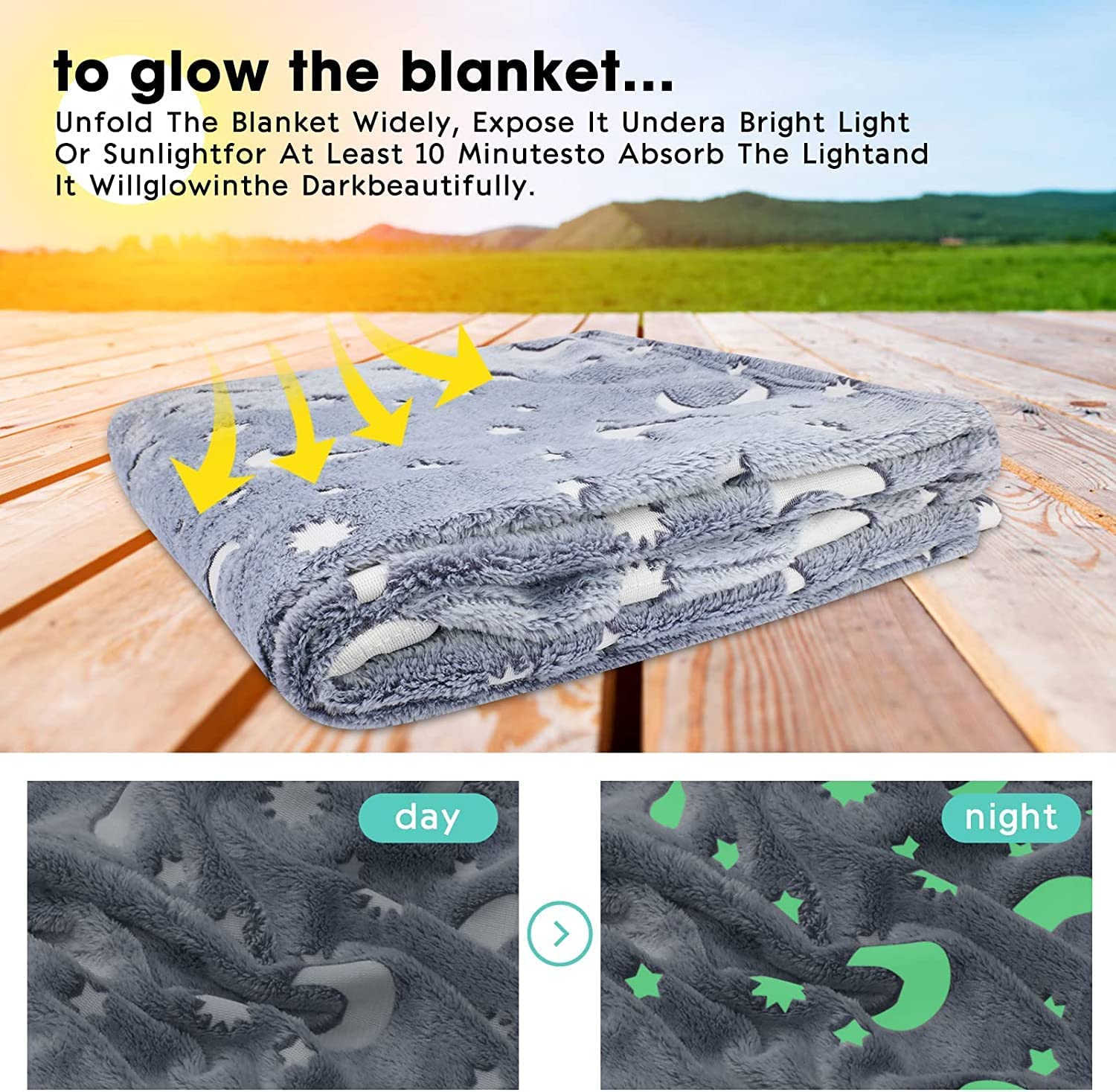 50% RABATT | CosmoBlanket™ | Glow-in-the-Dark Kuscheldecke – Ultraweiche, leuchtende Decke für Kinder | 5h Leuchteffekt & hypoallergenes Flanell
