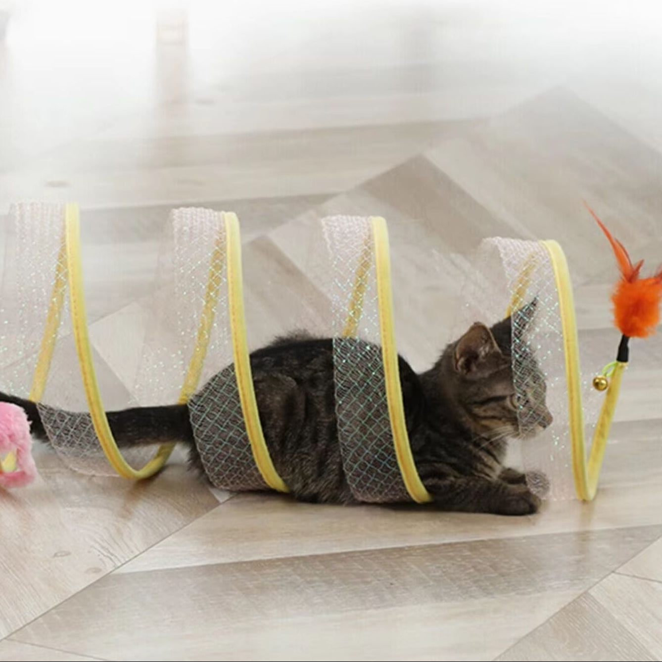 KittyMaze™ | Faltbarer Katzentunnel mit integrierten Spielzeugen