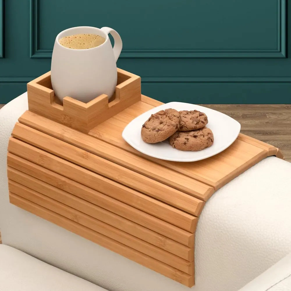 BambEase™ | Umweltfreundlicher Becher- und Snackhalter für das Sofa