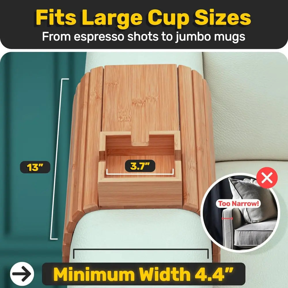 BambEase™ | Umweltfreundlicher Becher- und Snackhalter für das Sofa