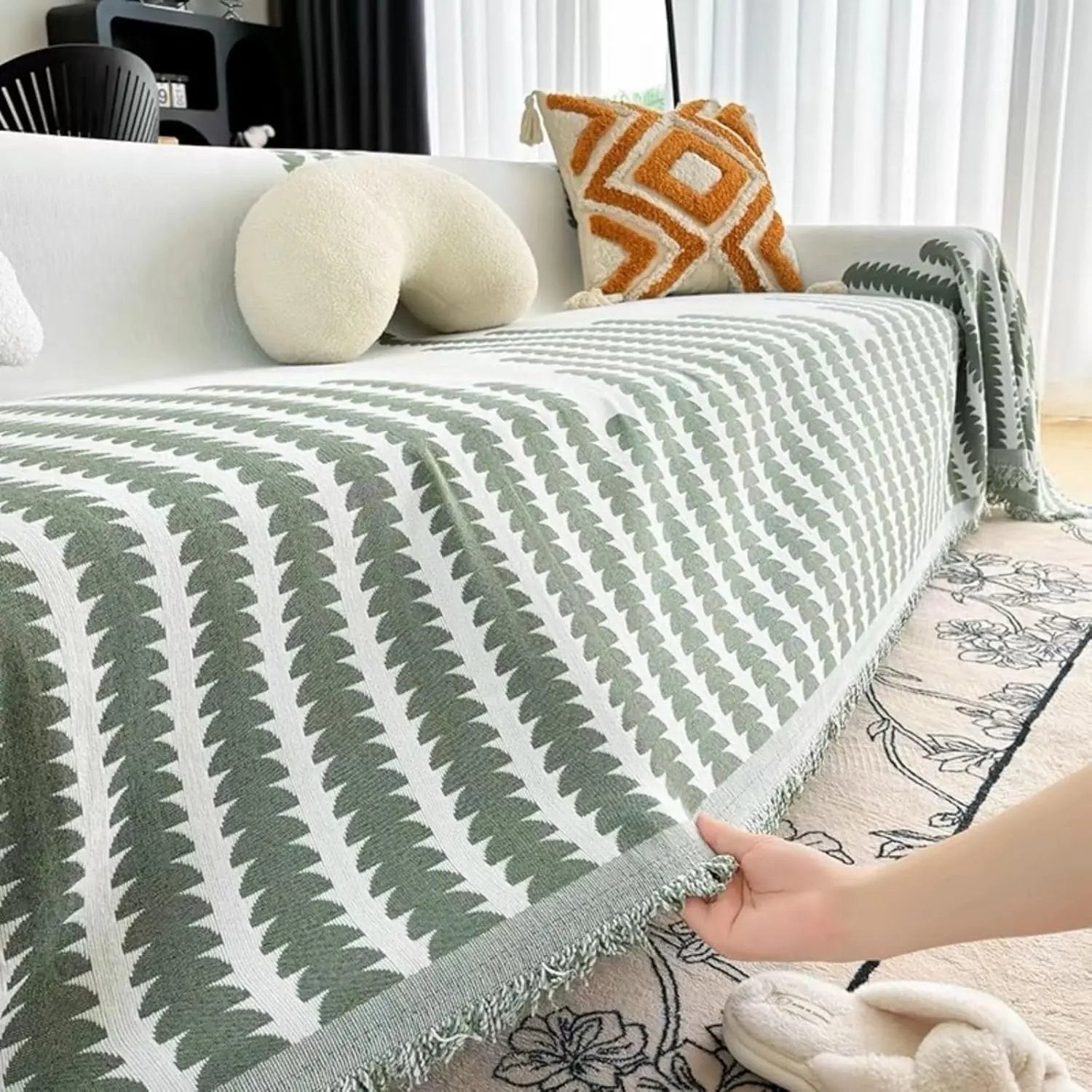 LuxeWeave™ | Baumwoll-Chenille Sofadecke — Passt zu jedem Interieur & jeder Jahreszeit