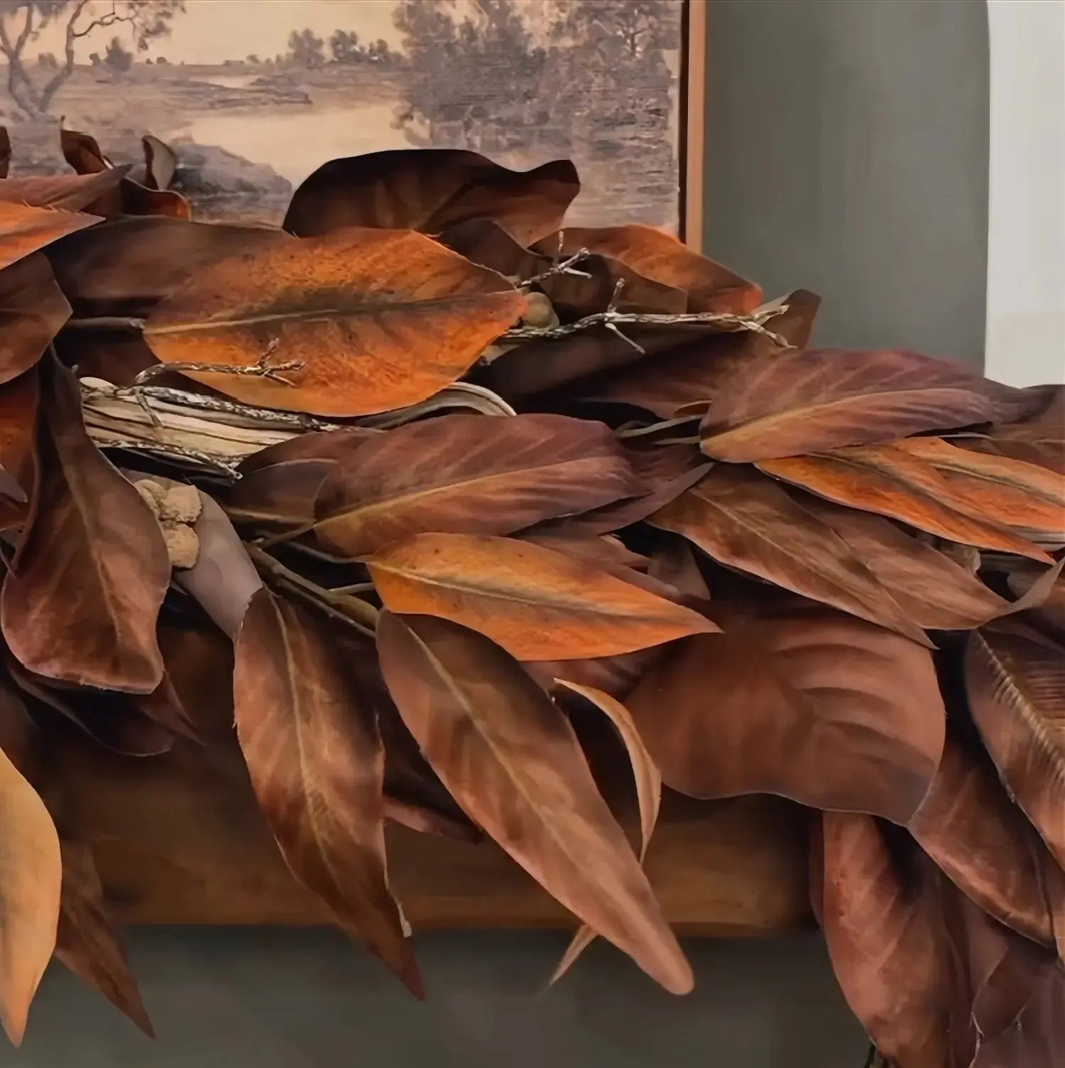 Magnoliengirlande™ |  Realistische Herbstdekoration für Innenräume und überdachte Außenbereiche
