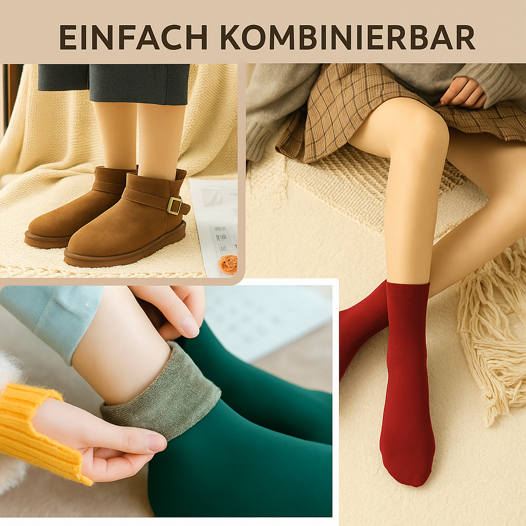 4+4 GRATIS | CozyFeet™ | Gefütterte Schneesocken mit Plüsch-Innenfutter