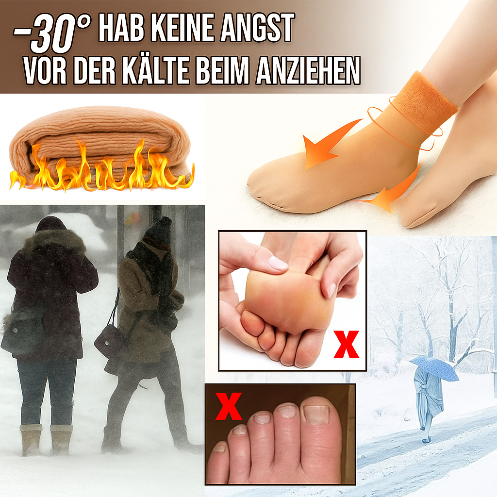 4+4 GRATIS | CozyFeet™ | Gefütterte Schneesocken mit Plüsch-Innenfutter