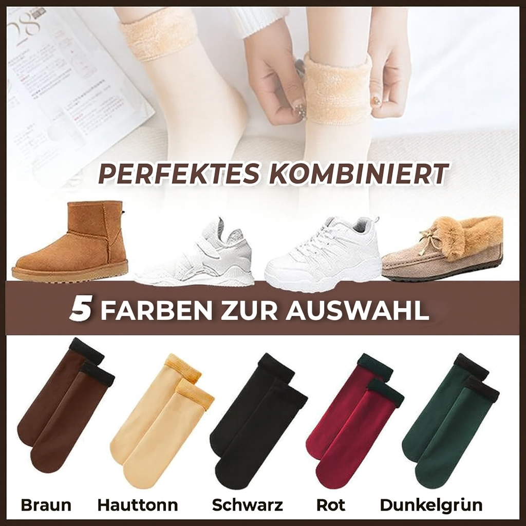 4+4 GRATIS | CozyFeet™ | Gefütterte Schneesocken mit Plüsch-Innenfutter