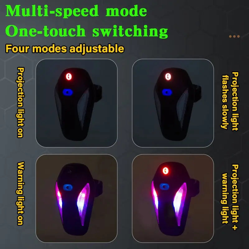 LumoWing™ | Fahrrad-Flügelrücklicht | Wasserdichte LED-Sicherheitsleuchte mit Projektion (2 Stück)