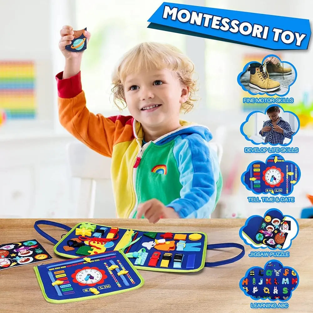 Montessori BusyBoard™ | Montessori Beschäftigungsspielzeug für die motorische Entwicklung von Kindern