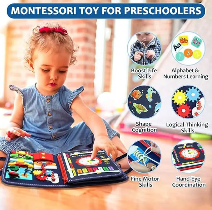 Montessori BusyBoard™ | Montessori Beschäftigungsspielzeug für die motorische Entwicklung von Kindern