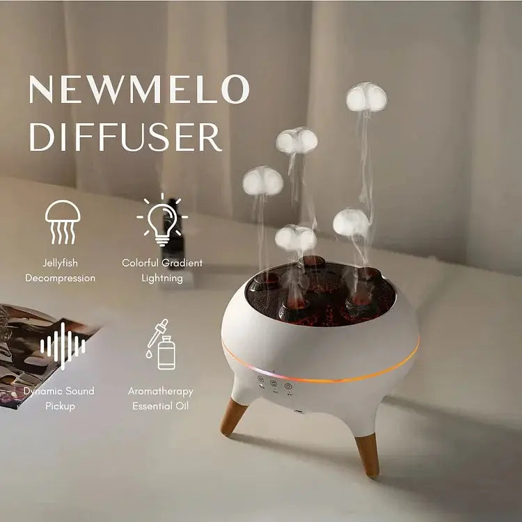 Jellyfel™ | Jellyfish Mist Diffuser — Aromatherapie mit farbigen Lichteffekten (Europäischer Steckertyp)
