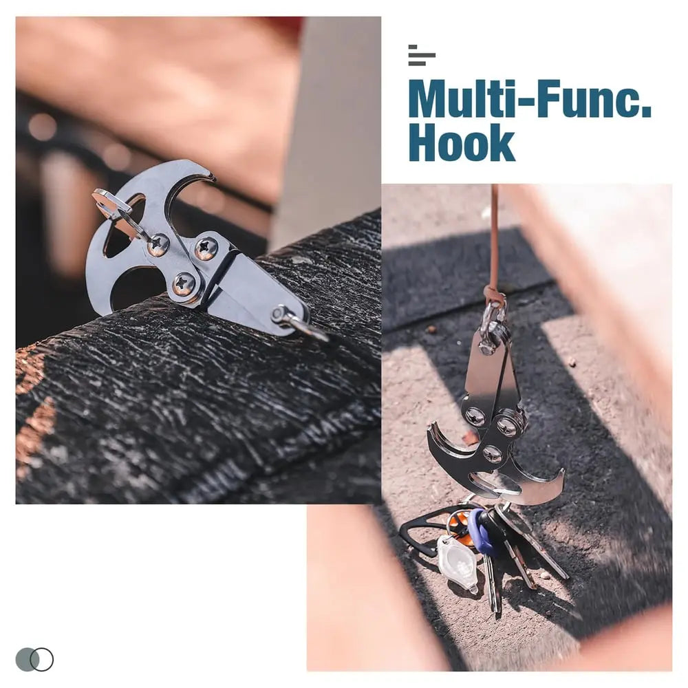 GripLink™ | Kompakter Edelstahl-Mehrzweck-Outdoor-Haken mit Auto-Grip-Klaue