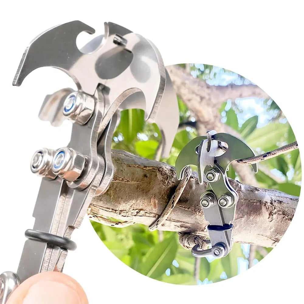 GripLink™ | Kompakter Edelstahl-Mehrzweck-Outdoor-Haken mit Auto-Grip-Klaue