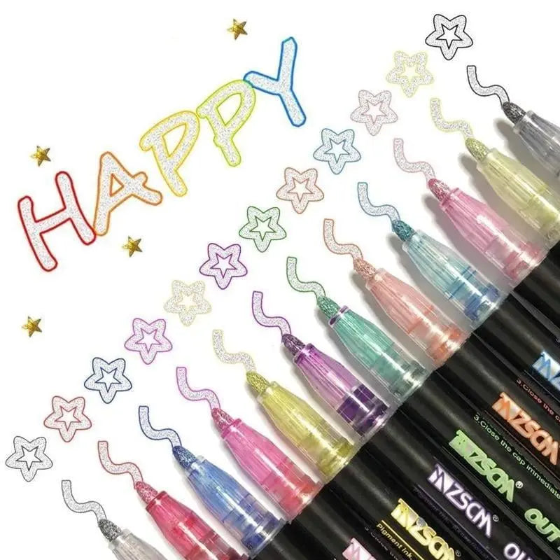 MetalArt™ | Metallic-Marker-Stifte – Ideal für Karten, Handlettering & Basteln
