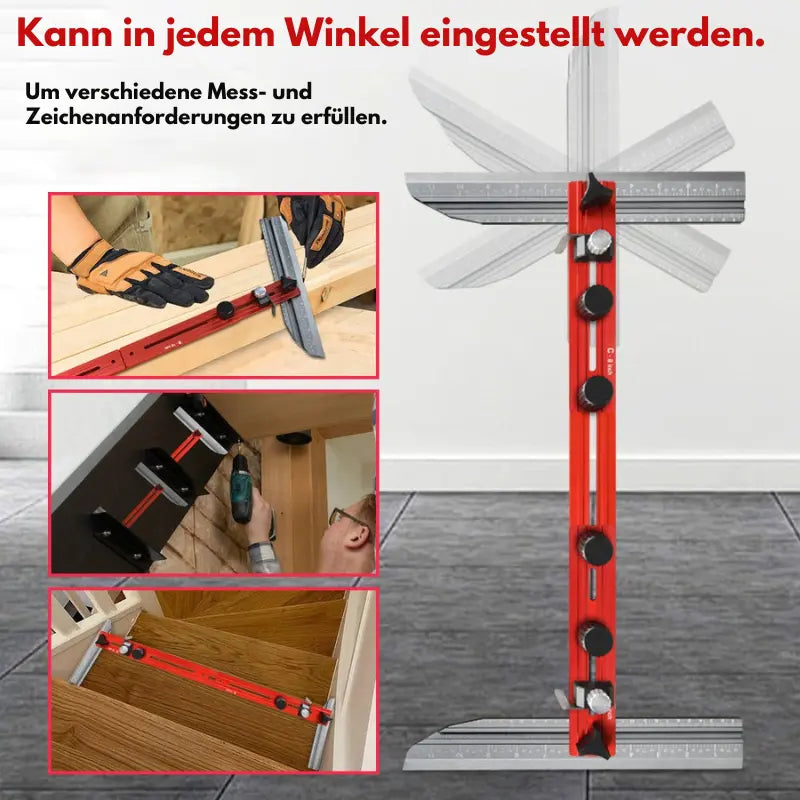 AngleMark™ | Präzises Treppenmesswerkzeug | Verstellbare Aluminiumwinkel-Schablone