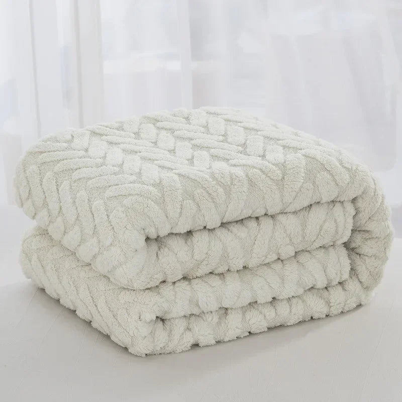 CozyWeave™ | Jacquard-Fleece-Decke CozyWeave | Einlagig & Beidseitig | Weiches Tafu- & Shu-Baumwollfleece | Für Herbst & Winter