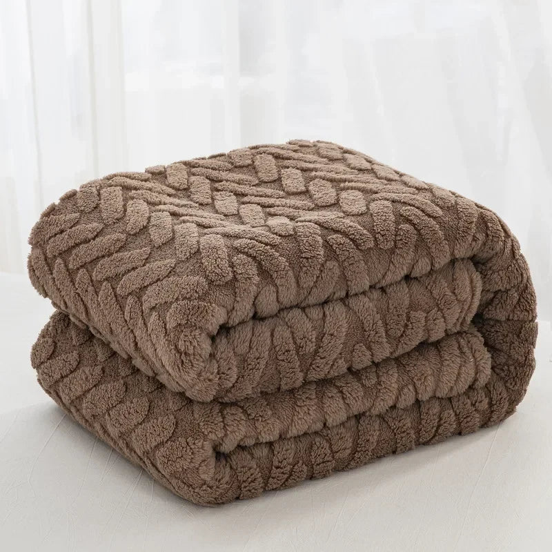 CozyWeave™ | Jacquard-Fleece-Decke CozyWeave | Einlagig & Beidseitig | Weiches Tafu- & Shu-Baumwollfleece | Für Herbst & Winter