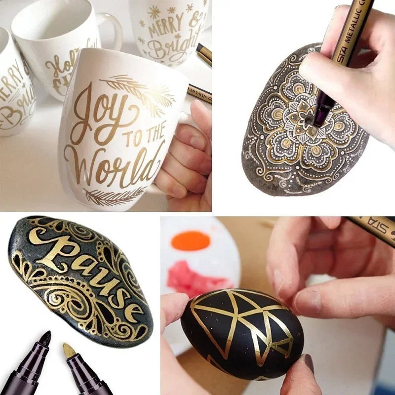 SparkInk  | Metallic Marker Set - 10 Farben für Lebendige DIY-Projekte
