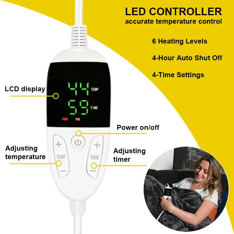 ThermaBlanket™ | Elektrische Kuscheldecke mit 6 Heizstufen