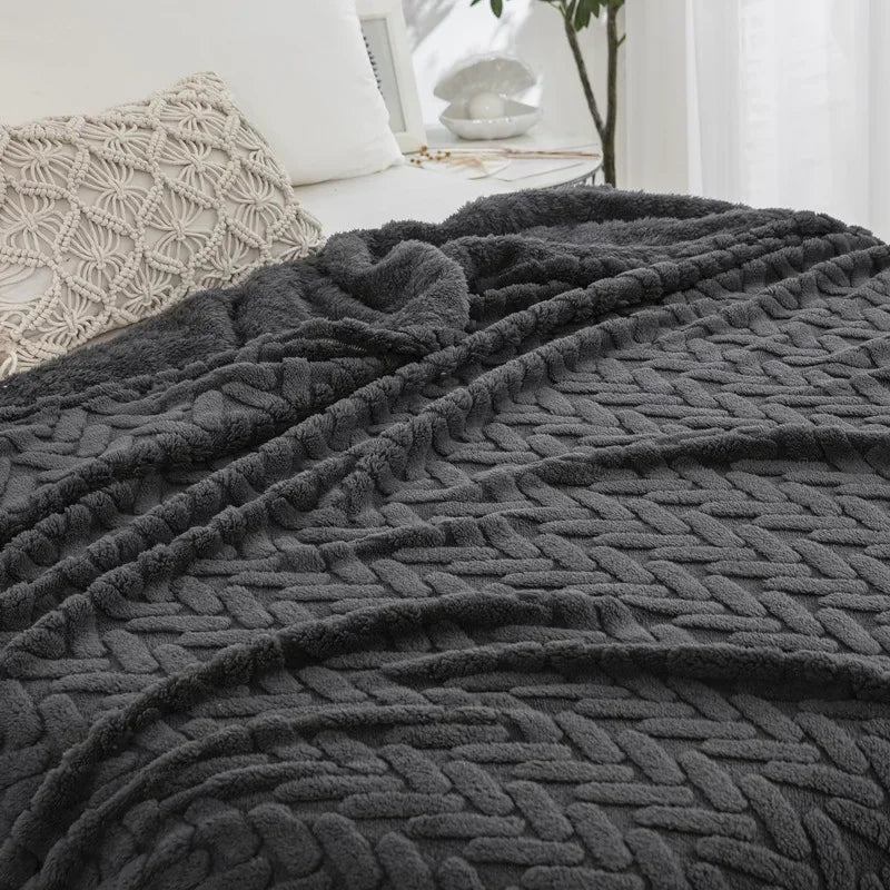 CozyWeave™ | Jacquard-Fleece-Decke CozyWeave | Einlagig & Beidseitig | Weiches Tafu- & Shu-Baumwollfleece | Für Herbst & Winter