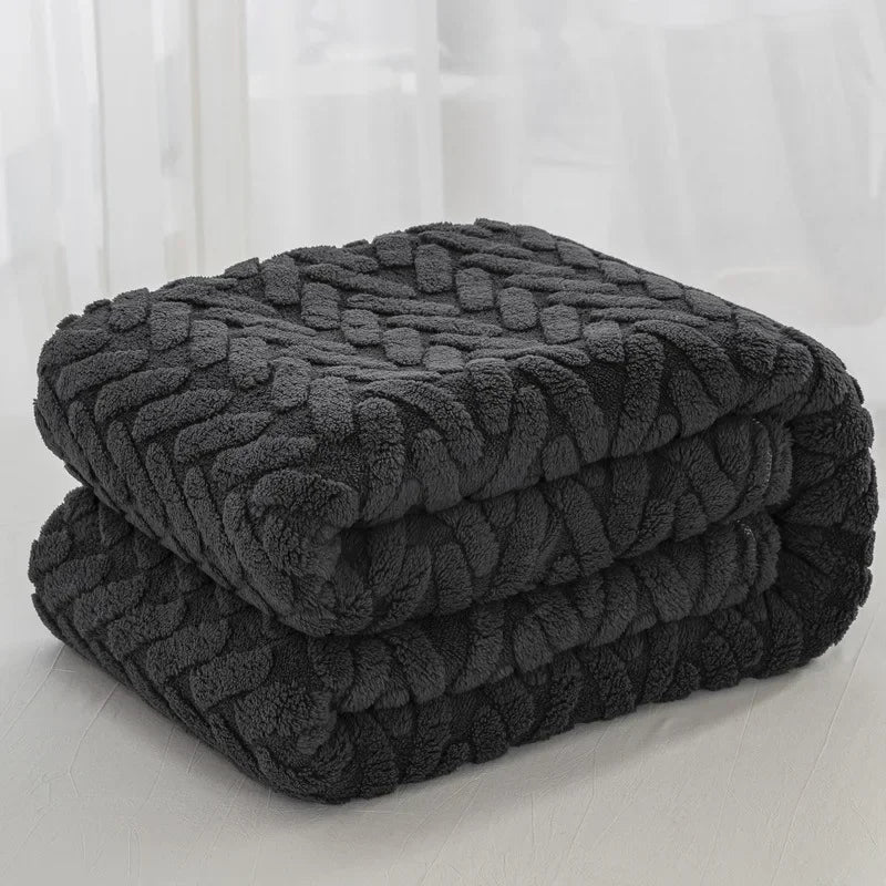 CozyWeave™ | Jacquard-Fleece-Decke CozyWeave | Einlagig & Beidseitig | Weiches Tafu- & Shu-Baumwollfleece | Für Herbst & Winter