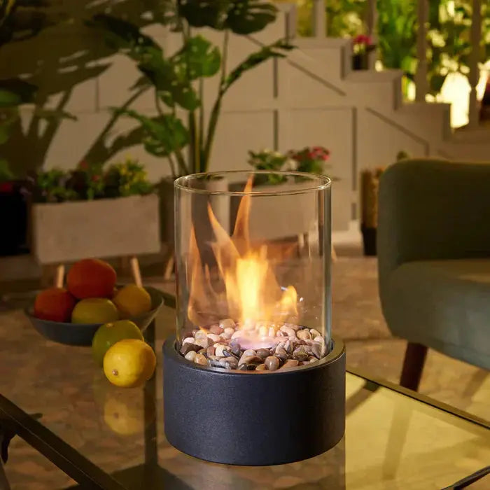 FlammenKlar™ | Tischfeuer Laterne – Echtes Flammenlicht, Glaszylinder ...