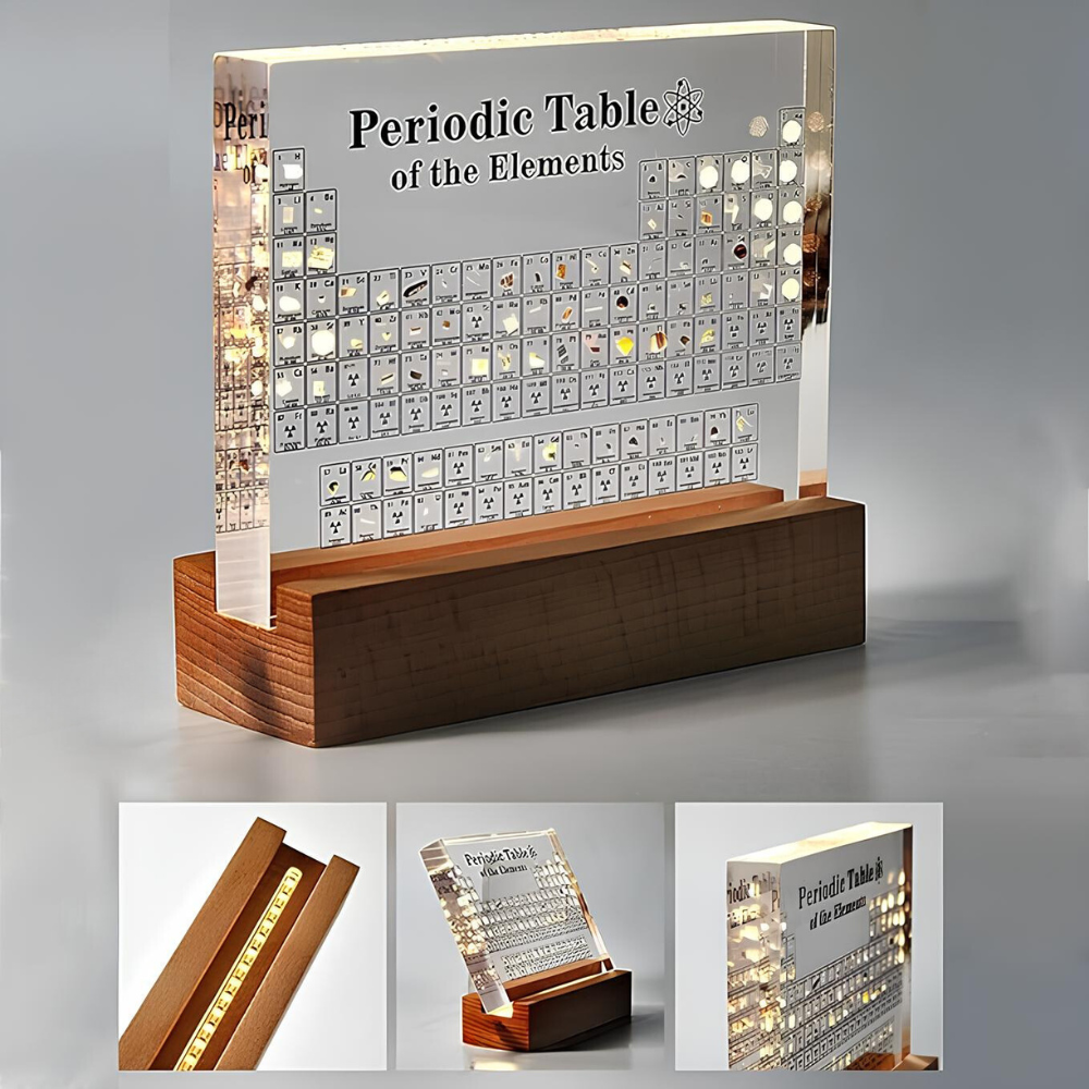 PeriodicElements™ | Beleuchtetes Periodensystem mit echten Elementen